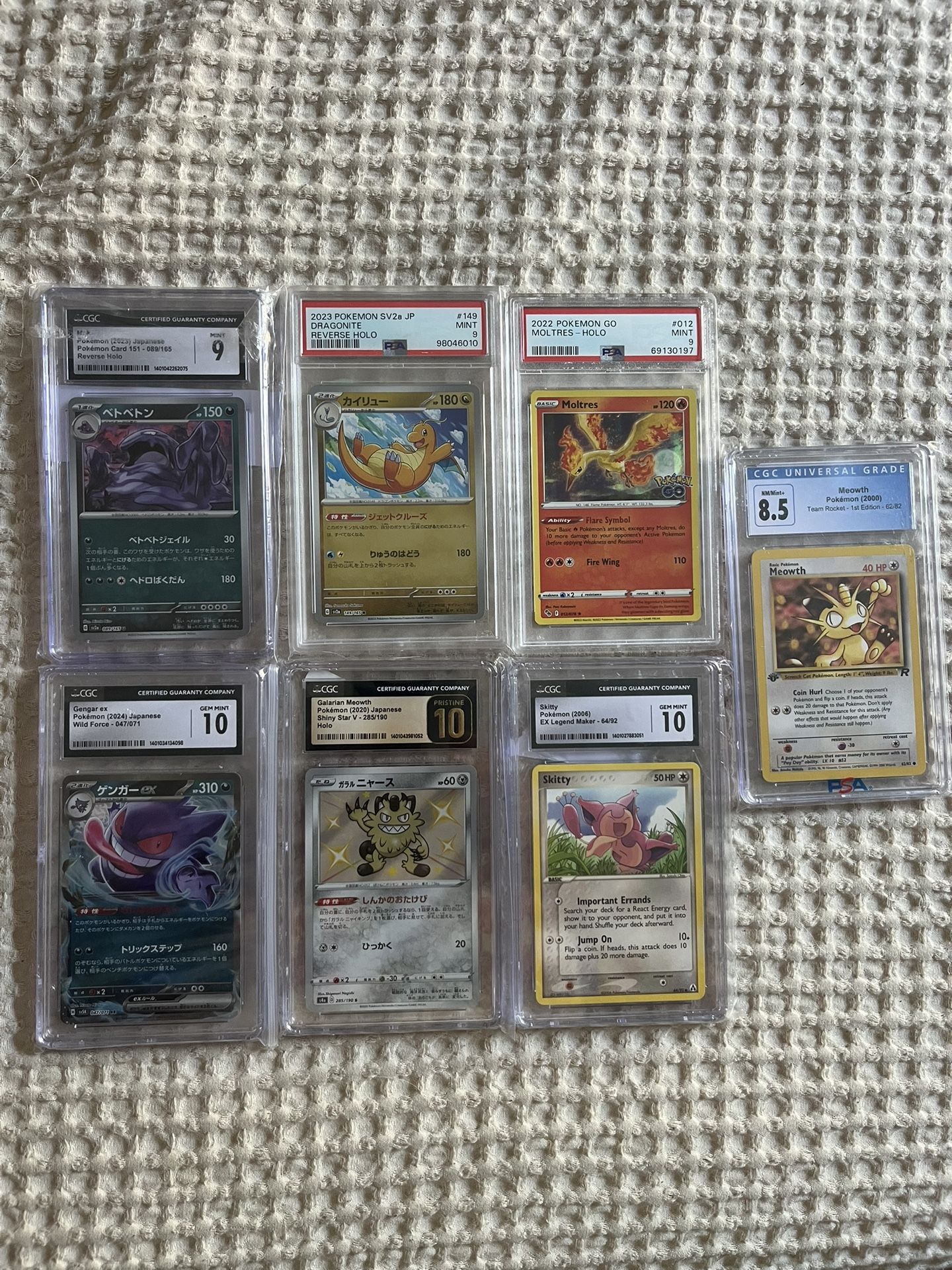 Pokemon Graded Cards Lot Of 7