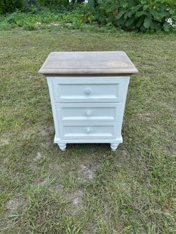 White Wood Nightstand