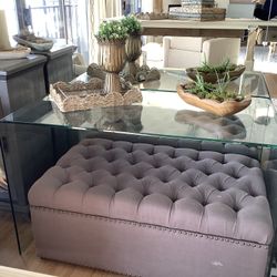 Glass Waterfall Table Desk