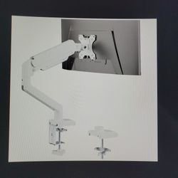 White Single Monitor Arm Mound Stand For Displays Up 32 Inches And 19.8 Pounds