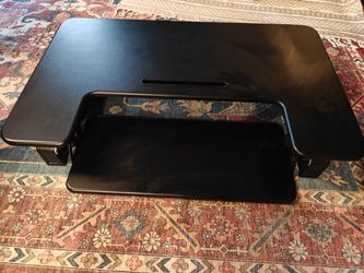 VIVO Sit-Stand Desk Riser – Dual Monitor Converter, Gas Spring Lift
