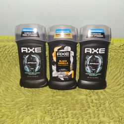 3 Axe Deodorants 3oz(2 Apllo/1 Black Vanilla)