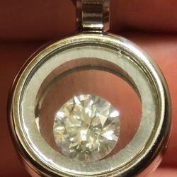 .75ctw ROUND NATURAL DIAMOND FLOATING PENDANT 