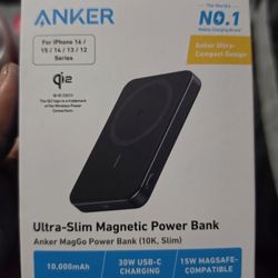 Anker MagGo Power Bank, Ultra-Slim 10,000mAh Magnetic Battery Pack