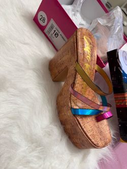 Rainbow chunky Heels size 10