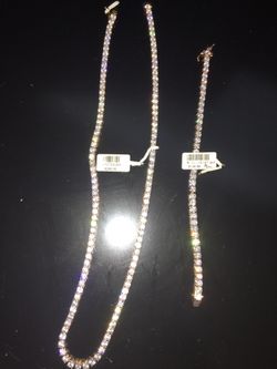 Matching Rose Gold 14K Bracelet & Necklace