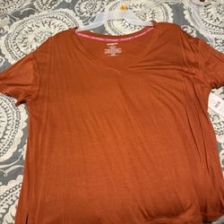 Nwt Womens Large Orange Pajama Comfy Shirt 