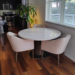 Marble Table And 3 Chairs