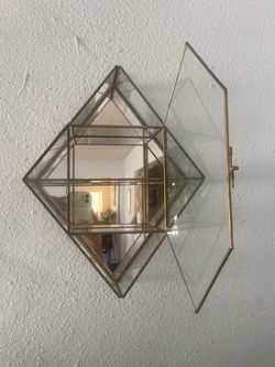 Brass and Glass Diamond Wall Display Box