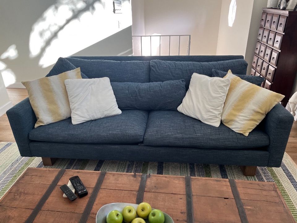 Dark Blue Denim Chenille Couch