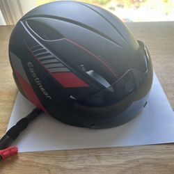 Adult bike helmet with visor