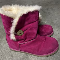 SHIEKH WOMEN'S HOT PINK FUR & SUEDE BOOTS
