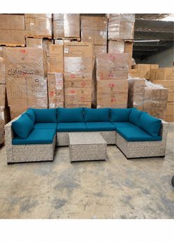 Outdoor 7pc patio furniture set assembled