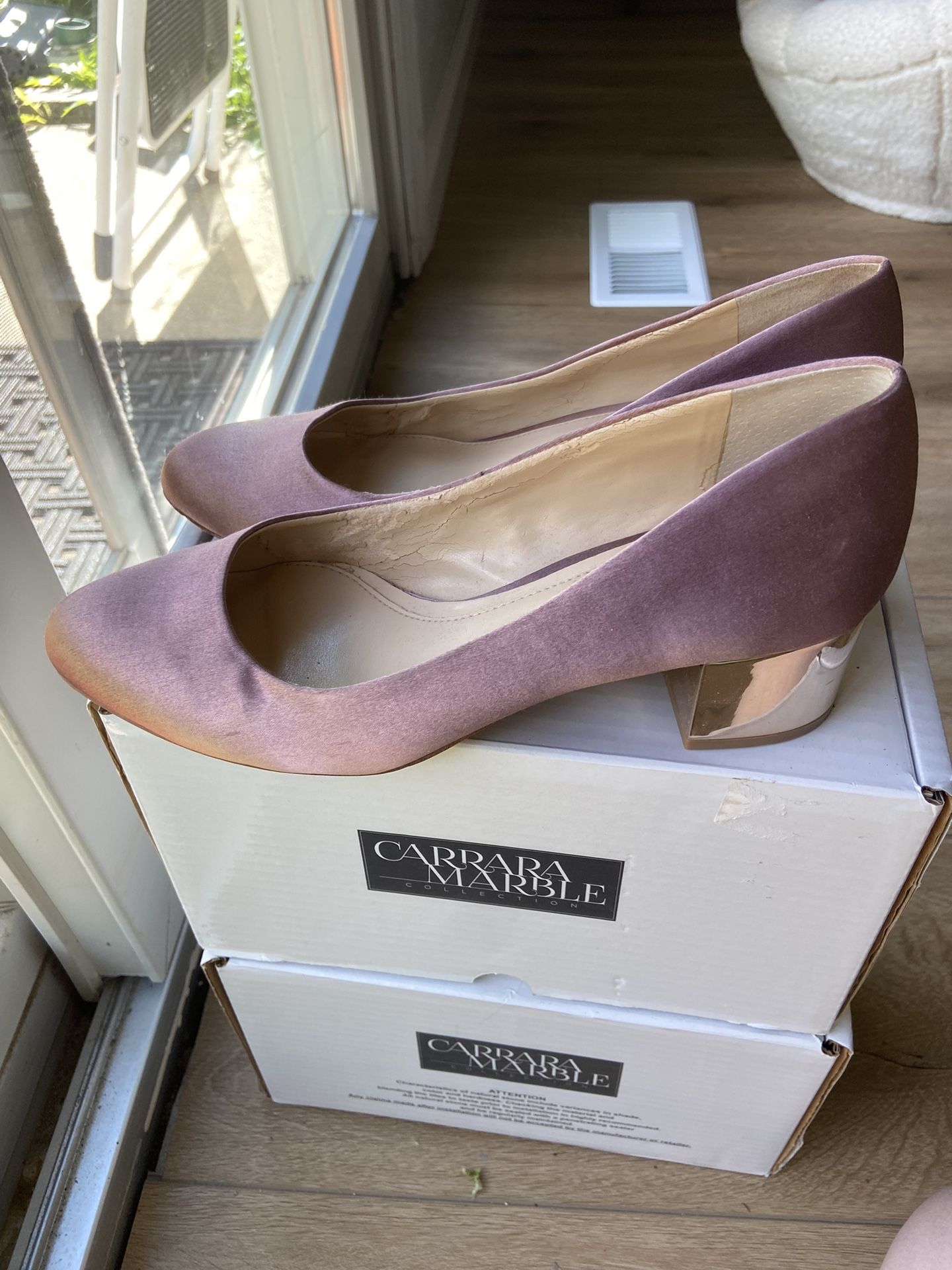 Maybe Pink Silk Kitten Heel
