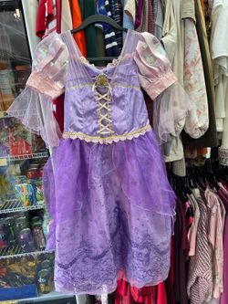 Disney Rapunzel Costume Girls Size 8 With Headband Hair