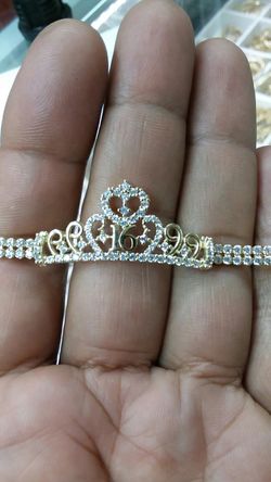10k gold sweet 16 cz stones high quality