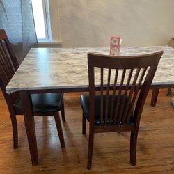 Dining Table   With Two Chair  And Benach