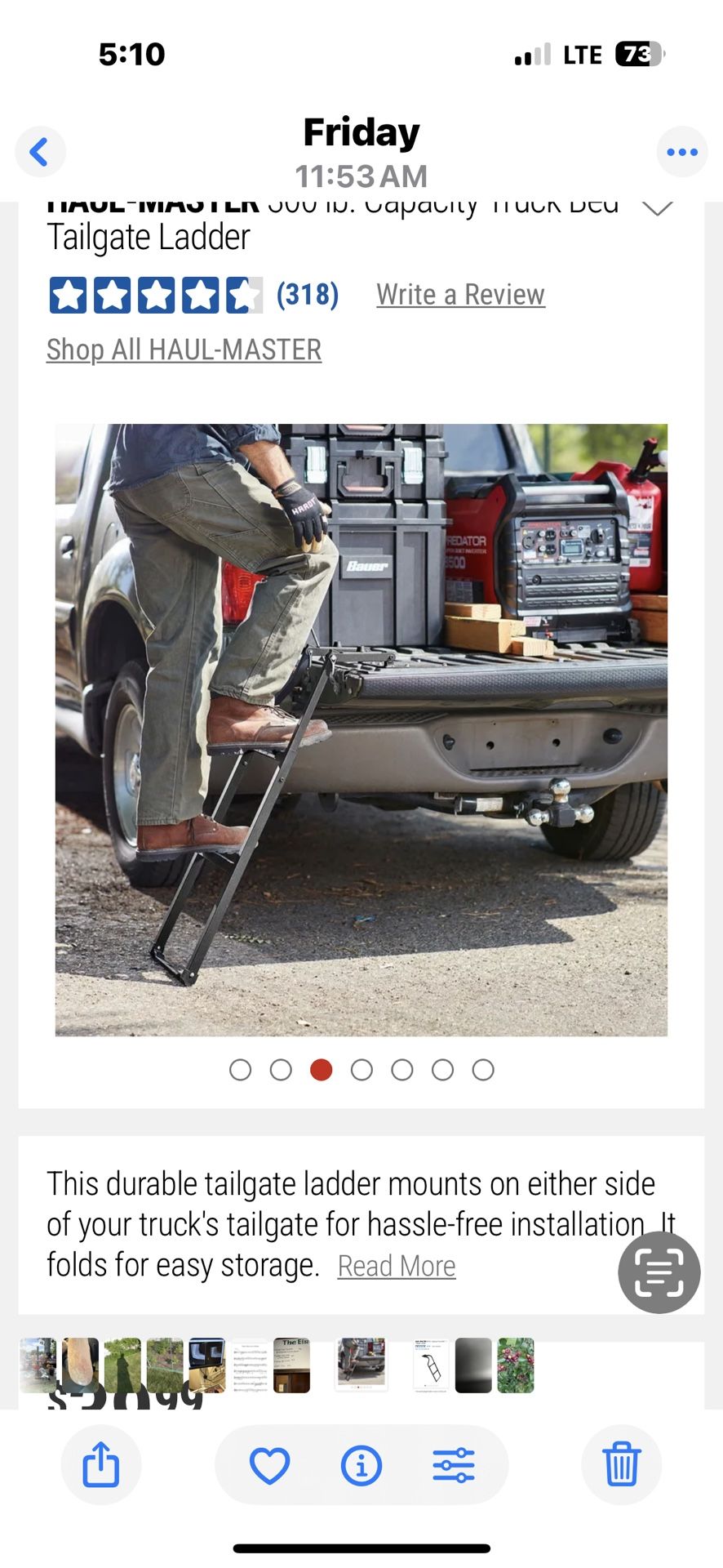 Pickup Truck Tailgate Ladder 