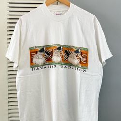 Vintage Hawaiian Tradition Souvenir T-Shirt Size Large