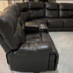 Reclinable Brown L Sectional Couch