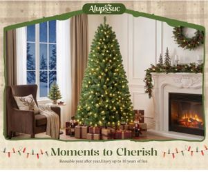 Title: 🎄 Beautiful Pre-Lit Christmas Tree (6FT) - Warm White LEDs!