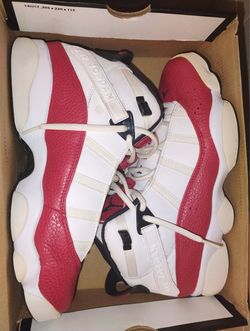 Air Jordan 6 Rings White Red Sneakers