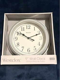 Westclox Simplicity Wall Clock with Bezel Silver 9in.