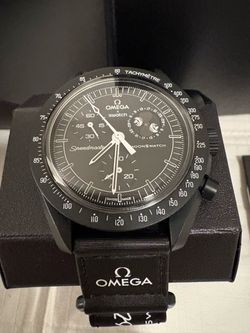 Omega X Swatch Mission to the Moonphase Snoopy black chronograph
