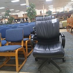 Black Leather Office Chair 