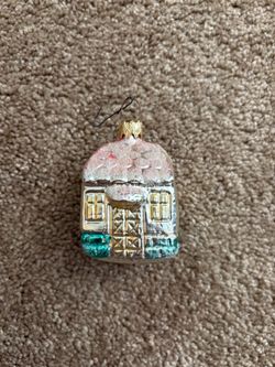1950s Vintage West German Hand-Blown Mercury Glass Cottage Ornament