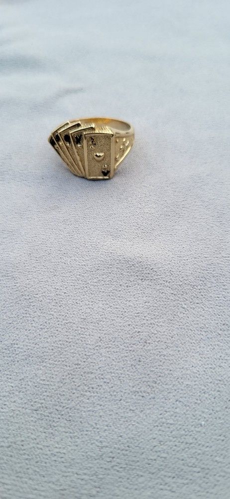 14k Solid Gold Poker Ring