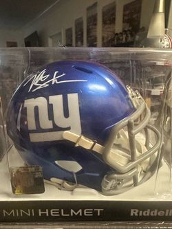 Michael Strahan Signed New York Giants Riddell Speed Mini Helmet Beckett