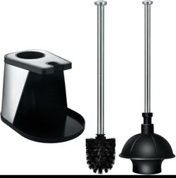 Stainless steel toilet brush and plunger FIRM