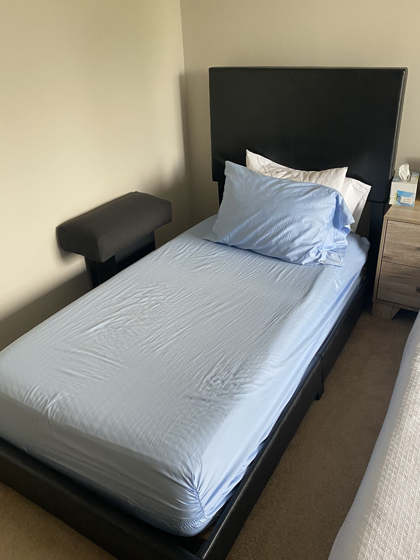 Twin Size Bed With Mattress (only Used For 1 Month)