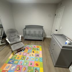 Crib & Dresser & Rocking Chair