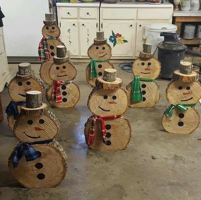 Wooden snowmen yard or porch decor