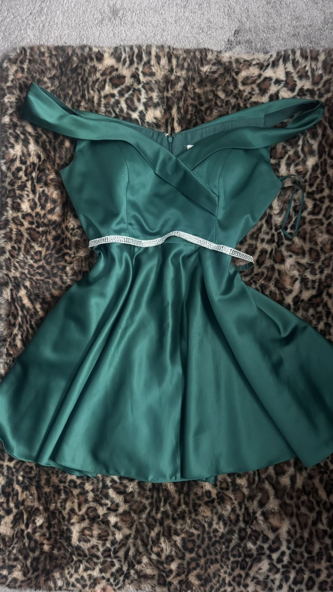 Forest Green Silk Homecoming/Prom Dress