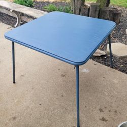 Blue folding table 34x34in