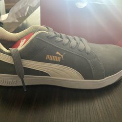 Steel-toed Suede Grey Pumas