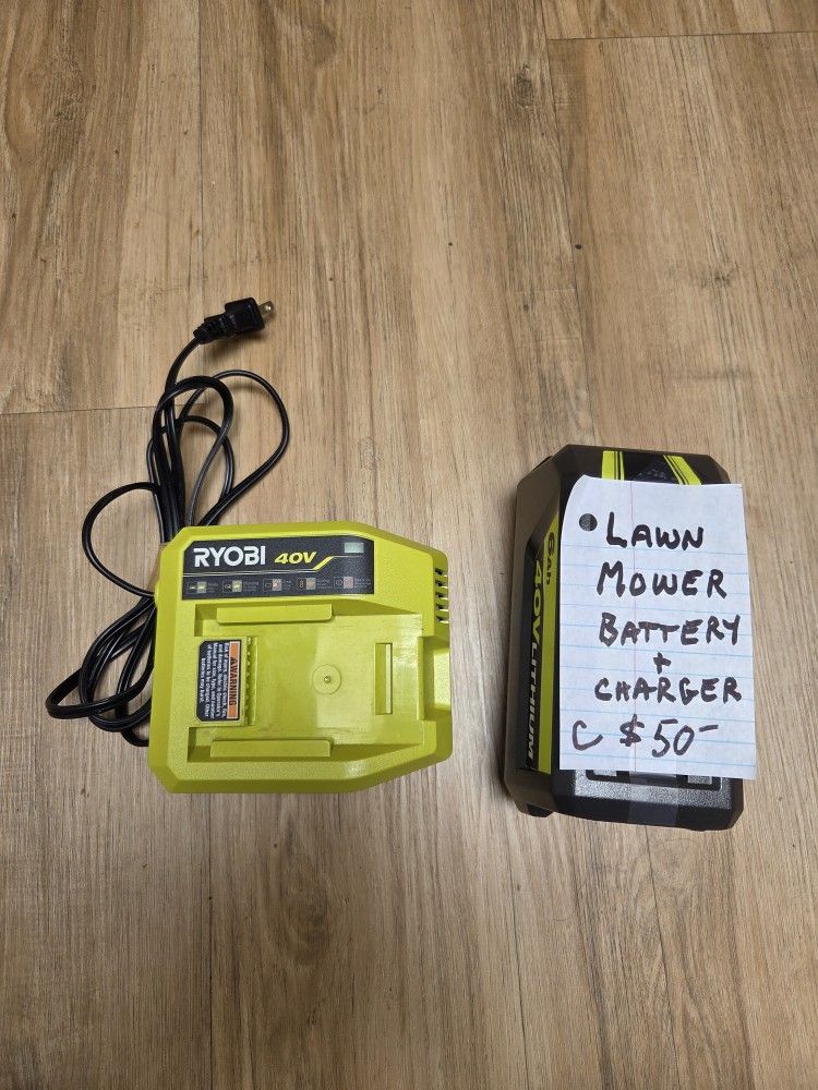 Lawn Mower Battery And Charger
