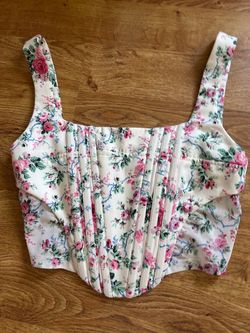 Rumours Brand Floral Cropped Bustier Top S