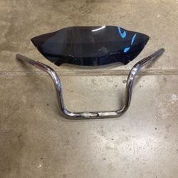 Harley Davidson Stock Handle Bars and Windshield 