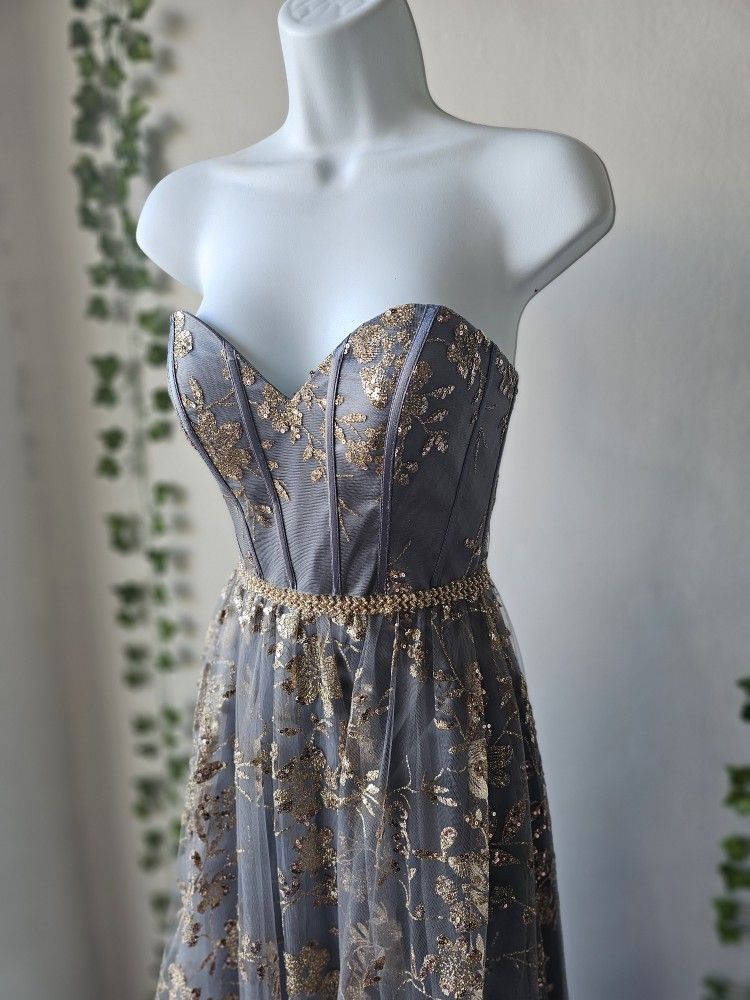 charcoal a line dress GLS GL33362 Charcoal 3XL Sale main image 1
