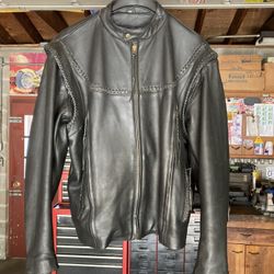 Leather riding jacket