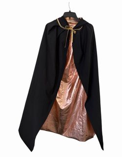 Adult Black Cape with Gold Lining Costume