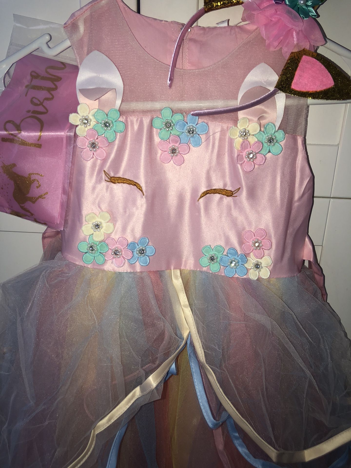 Girls Unicorn Birthday Dress