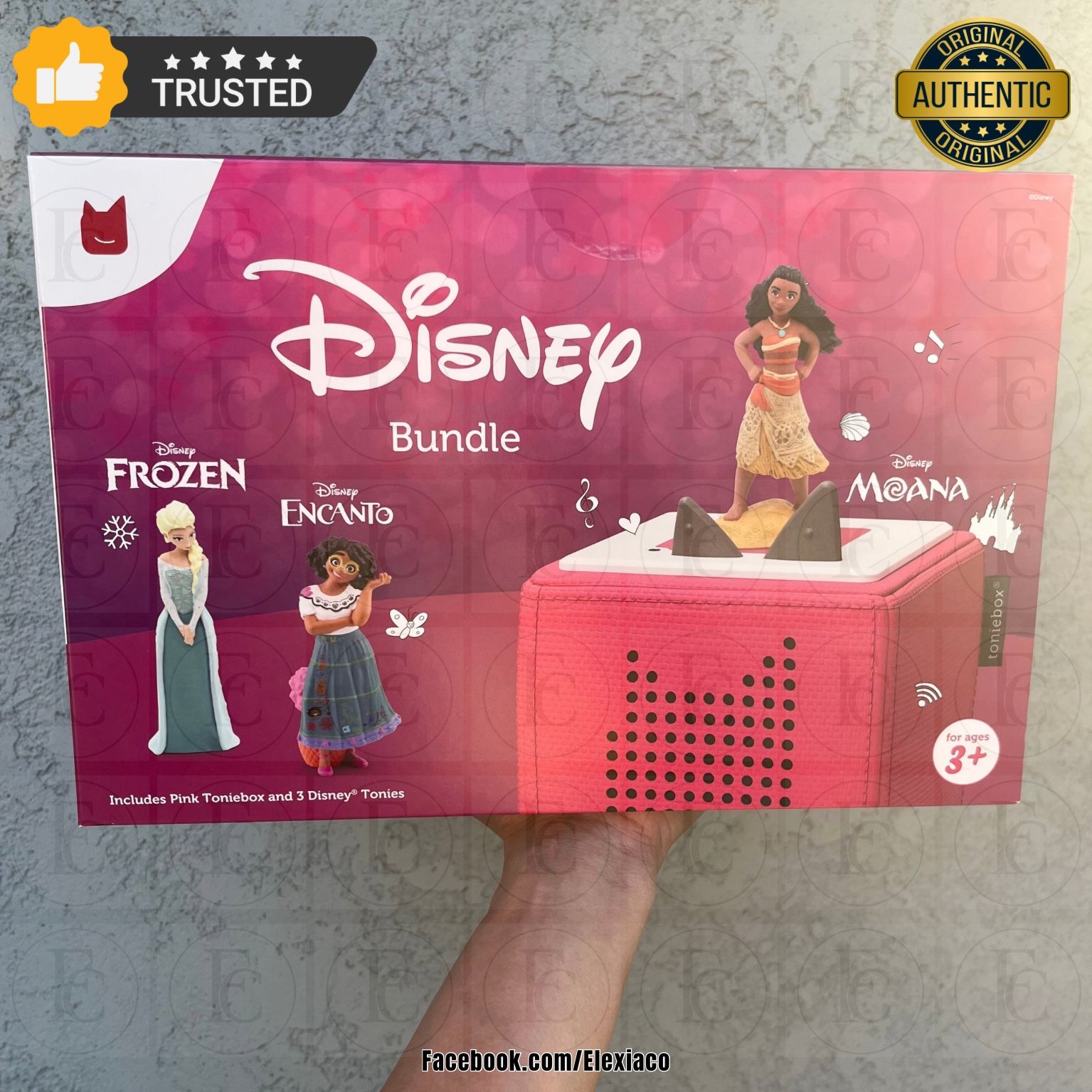 π New | Tonies Disney Toniebox Audio Player Bundle w/ Elsa, Moana & Mirabel