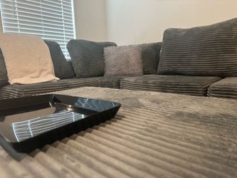 Gray Corduroy Sectional Sofa