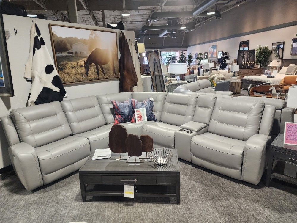 Six Piece Leather Reclining Sectional! Unbelievable Pricing!