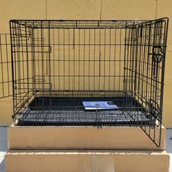 Brand New In Box 24" Sm'md Dog Crate Foldable Portable 2 Door Puppy Dog Cage With Bottom Floor Pan. Jaula De Mascota Small Dog Kennel 